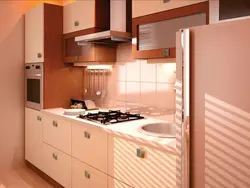 Дизайн кухни в персиковом цвете