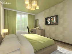 Pistachio furniture in the bedroom interior