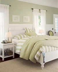 Pistachio furniture in the bedroom interior