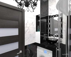 Ağ qapı ilə hamam dizaynı