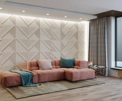 Decorative wall panels for the living room interior photo