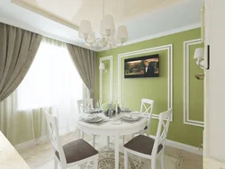 Olive Wallpaper In The Kitchen Interior