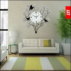 Large wall clock in the living room in the interior photo