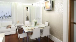 Light Wallpaper In The Kitchen Living Room Photo