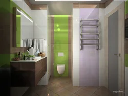 Bathroom design in gray-green tones