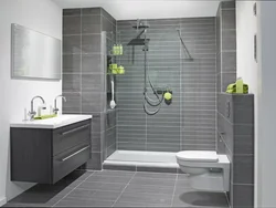 Bathroom design in gray-green tones