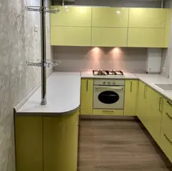 П образный кухонный гарнитур для маленькой кухни фото