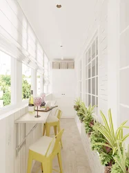 Loggia design in light colors photo