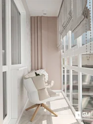 Loggia design in light colors photo