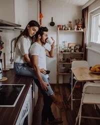 Photo together in the kitchen