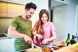 Photo together in the kitchen