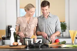 Photo together in the kitchen