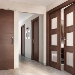 Dark brown doors in the apartment interior