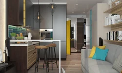 Studio 30 kv.m layihəli mətbəx və balkon m