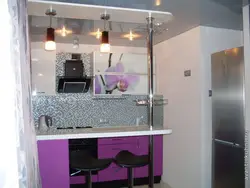 Kitchens in Khrushchev with bar counters design
