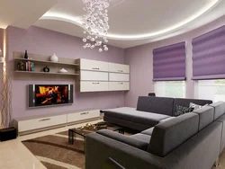 Purple living room photo