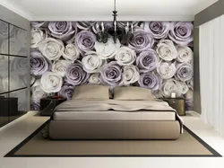 Bedroom design with 3 d wallpaper