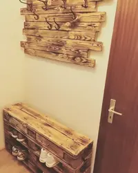 Ағаштан жасалған дәліздің фотосуретіне арналған DIY ағаш жиһазы