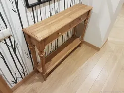 Ағаштан жасалған дәліздің фотосуретіне арналған DIY ағаш жиһазы