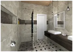 Bathroom design with porcelain tiles 60 by 60