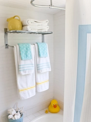 How to hang towels in the bathtub photo