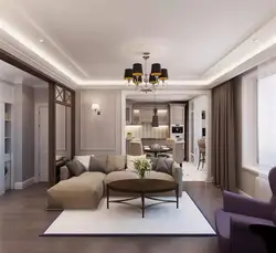 Modern neoclassicism in the living room interior