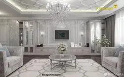 Современная неоклассика в интерьере гостиной