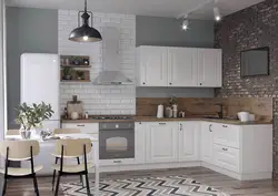 White kitchen facades in the interior