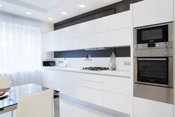White kitchen facades in the interior
