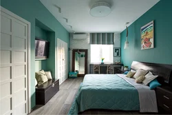 Mint Gray Color In The Bedroom Interior