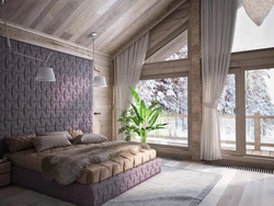 Bedroom style in the interior of a country house