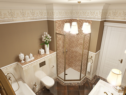 Classic bathroom design with shower