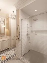 Classic bathroom design with shower