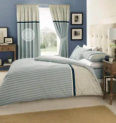 Bedroom textiles in the interior photo