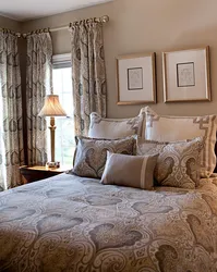 Bedroom textiles in the interior photo