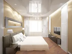 Bedroom interior 18 sq m rectangular shape