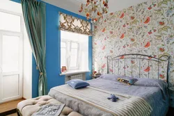 Colored Wallpaper In The Bedroom Interior