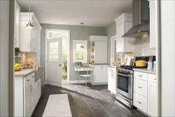 Combination with white color in the kitchen interior