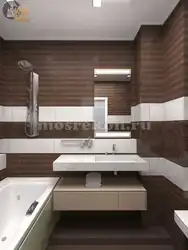 Ağ Və Qəhvəyi Rənglərdə Hamam Dizaynı
