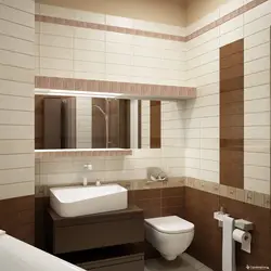 Ağ Və Qəhvəyi Rənglərdə Hamam Dizaynı