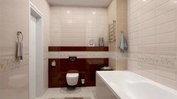 Photo of bathroom tiles white and brown