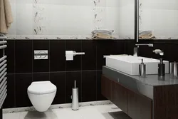 Photo of bathroom tiles white and brown