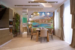 Kitchen design with panels on the wall