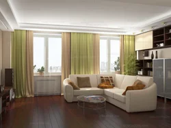 Living room design with 3 windows