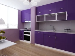 What colors go with eggplant color in the kitchen interior