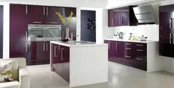 What colors go with eggplant color in the kitchen interior