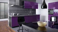 What colors go with eggplant color in the kitchen interior