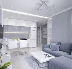 Zamonaviy uslubda oshxona yashash xonasi dizayni 24 kv