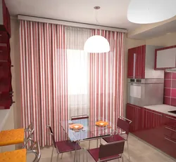 Interior color combination in cherry kitchen
