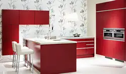Сочетание цветов интерьера в вишневой кухни
